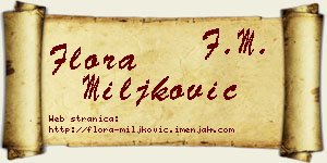 Flora Miljković vizit kartica